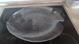 Vajilla completa Pez cristal Fuente y 6 platos
