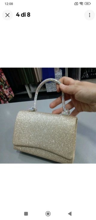Mrt379 borsetta Pochette gioiello color oro lamina