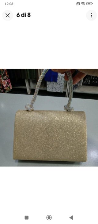 Mrt379 borsetta Pochette gioiello color oro lamina