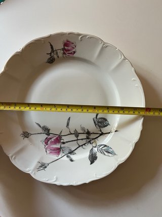 Piatto porcellana vintage rose rosa