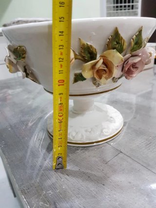 Frutero de porcelana vintage con flores