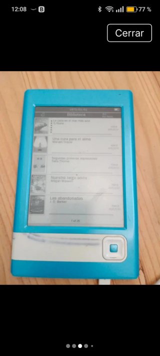 Lector de libros electrónicos azul y blanco