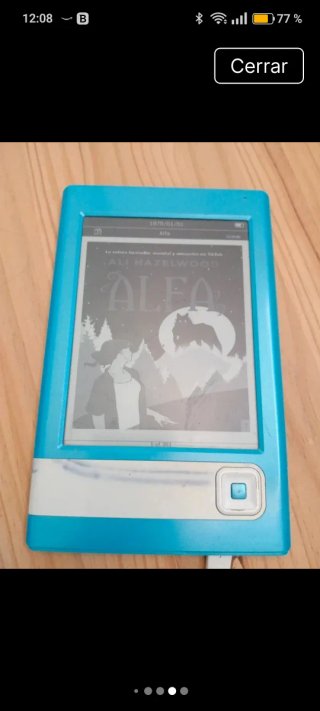 Lector de libros electrónicos azul y blanco