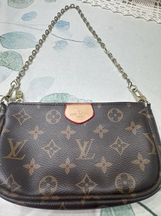 Borsetta donna con catenina marrone tipo LV
