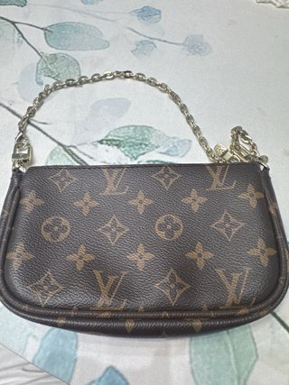 Borsetta donna con catenina marrone tipo LV