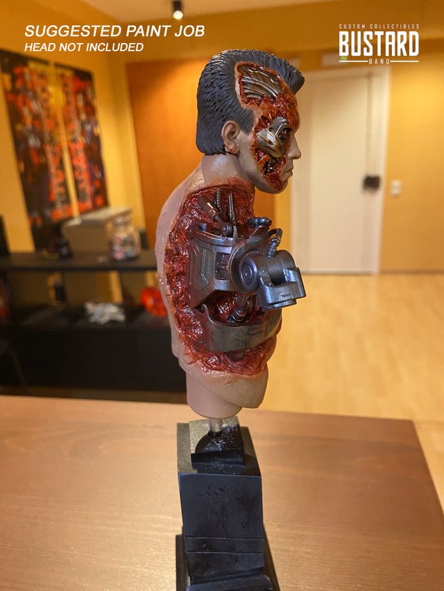 Exclusivo T800 Battle Damaged Custom BUST 1/6