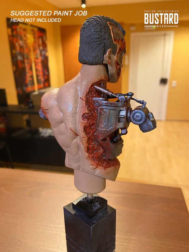 Exclusivo T800 Battle Damaged Custom BUST 1/6