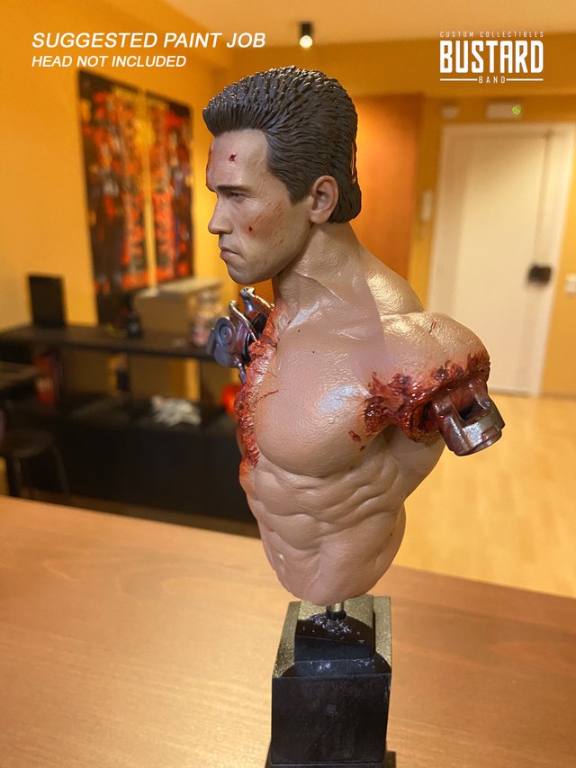 Exclusivo T800 Battle Damaged Custom BUST 1/6