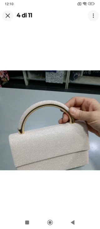 Sm274 borsetta Pochette tessuto oro rosa luccicant