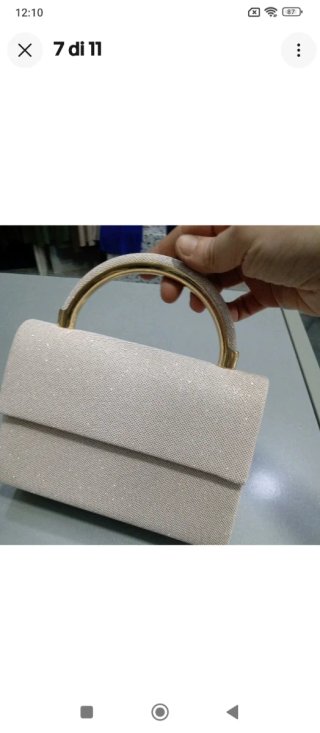 Sm274 borsetta Pochette tessuto oro rosa luccicant