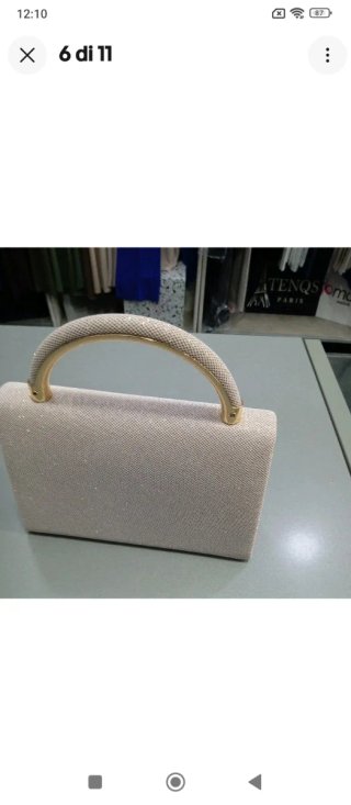 Sm274 borsetta Pochette tessuto oro rosa luccicant