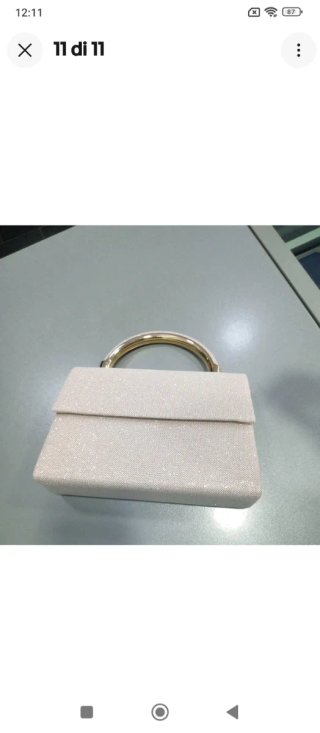 Sm274 borsetta Pochette tessuto oro rosa luccicant