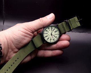 Reloj Militar Esfera Oliva Correa Nato Verde