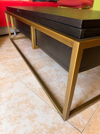 Mesa de centro elevable madera y metal