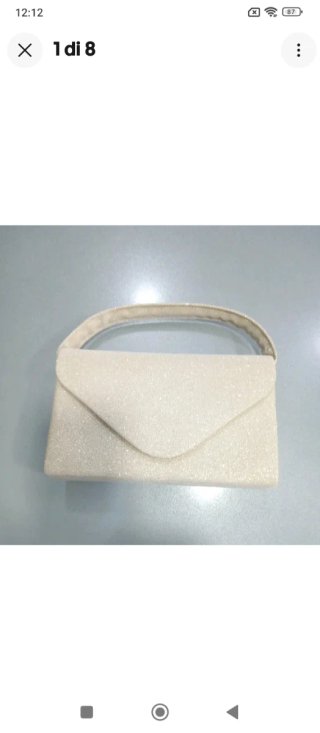 Al321 Pochette donna oro platino tessuto luccicoso