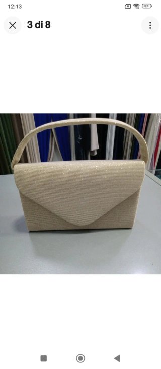 Al321 Pochette donna oro platino tessuto luccicoso