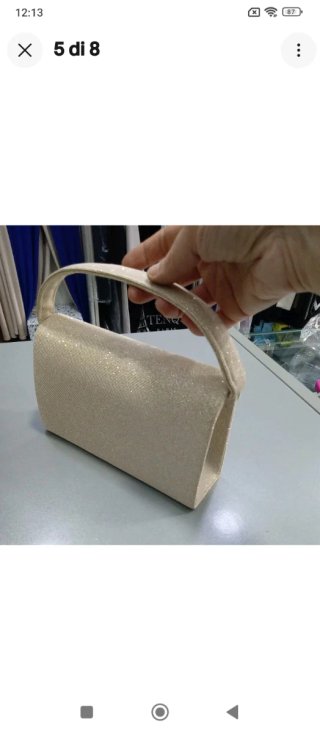Al321 Pochette donna oro platino tessuto luccicoso