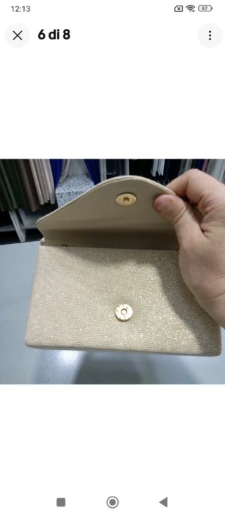 Al321 Pochette donna oro platino tessuto luccicoso