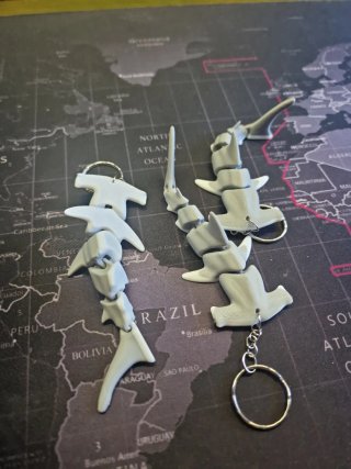Llaveros Articulados 3D - Tiburón Martillo