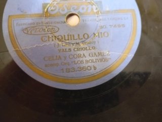 Disco Vinilo Odeon 78 RPM Celia Gámez Iportera