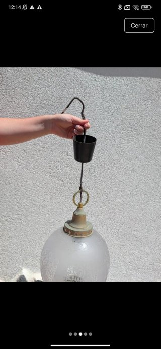 Lámpara colgante globo antigua