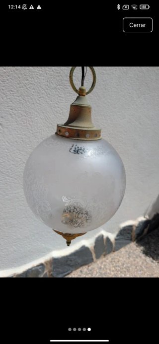 Lámpara colgante globo antigua
