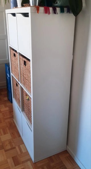 Estantería Kallax Ikea Blanca + Puertas y cestas