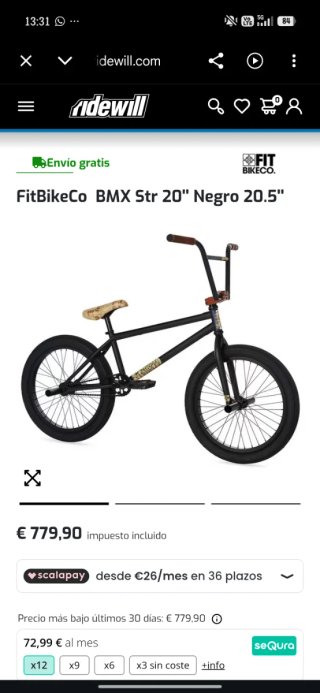 Bicicleta BMX Street Negra