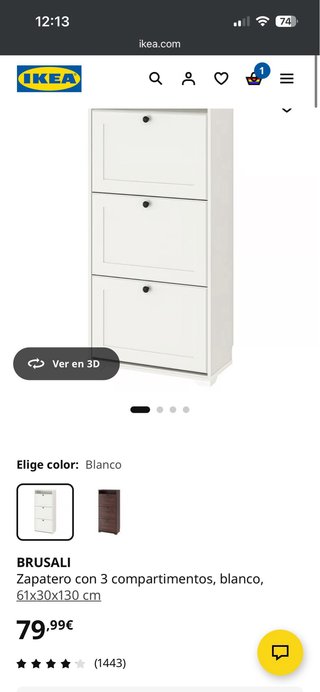 Zapatero Ikea Brusali Blanco
