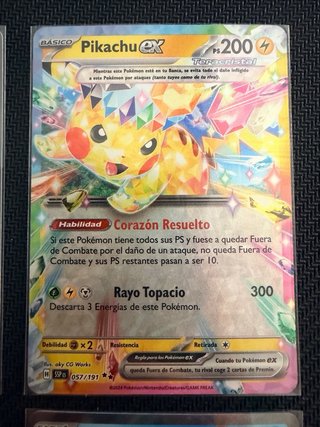 Pack 4 Cartas Pokémon EX (Pikachu, Pidgeot, Mega-G