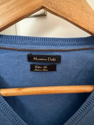 Jersey Massimo Dutti Azul V-Neck