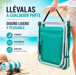 2 Sillas Plegables Playa Verano