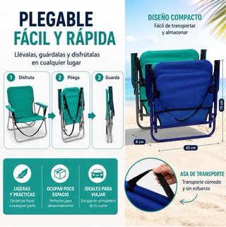 2 Sillas Plegables Playa Verano