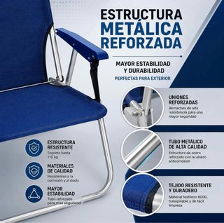2 Sillas Plegables Playa Verano