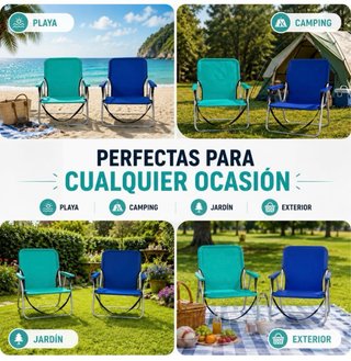2 Sillas Plegables Playa Verano