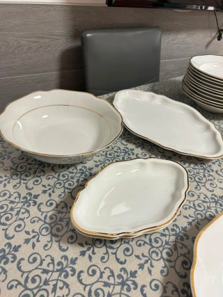 Vajilla Porcelana Victoria Bohemia Filo Oro