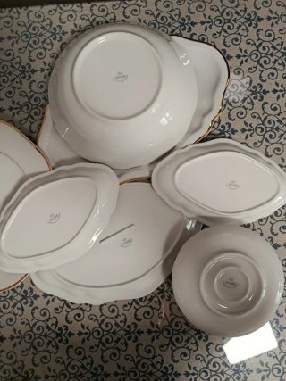 Vajilla Porcelana Victoria Bohemia Filo Oro