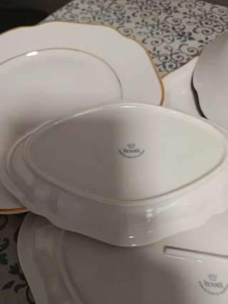 Vajilla Porcelana Victoria Bohemia Filo Oro