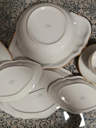 Vajilla Porcelana Victoria Bohemia Filo Oro