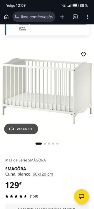 Cuna de bebé blanca