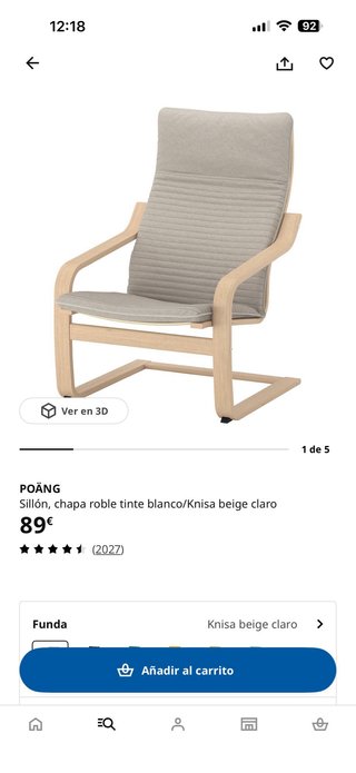 Hamaca, sillon, mecedora Ikea Tela y Madera