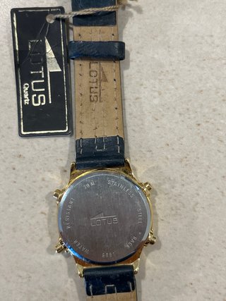 Reloj Lotus Cronógrafo Dorado y Azul chapado oro