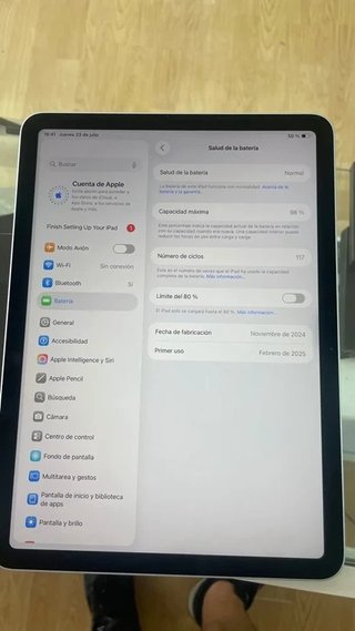 iPad Air 11 Azul 128GB M2 Batería 98%