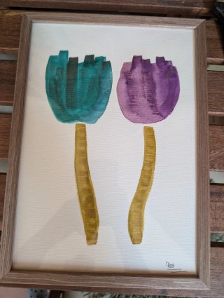 Acquerello fiori stilizzati dimensione A4