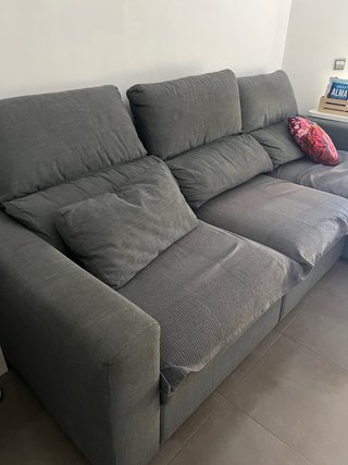 Sofá IKEA 3 plazas chaise longue gris