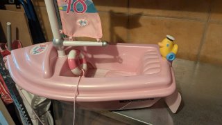 Lote Accesorios para Muñecos: Silla, Cuna y Barco
