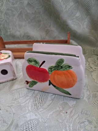 Set vintage porta sale e pepe con mele