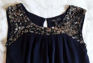 URGE!! Vestido azul lentejuelas fluído MANGO
