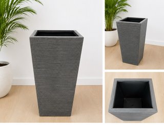 Macetero alto decorativo gris | Moderno como nuevo