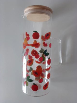 Caraffa in vetro con tappo in legno